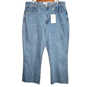 NWT Frame Le Jane Crop Frayed Hem Jeans Casual Summer Blue Women's 34